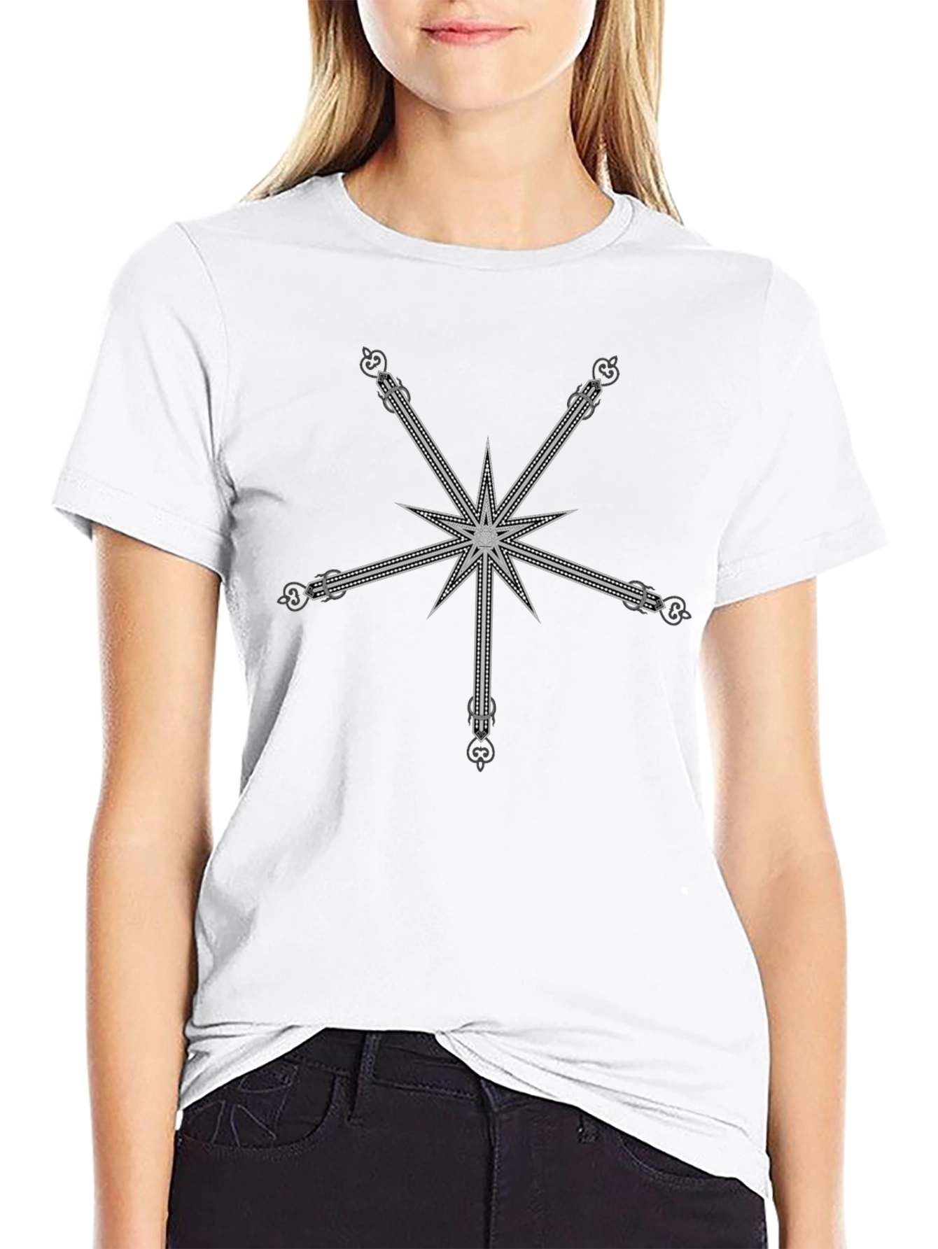 Star Design Black T-Shirt