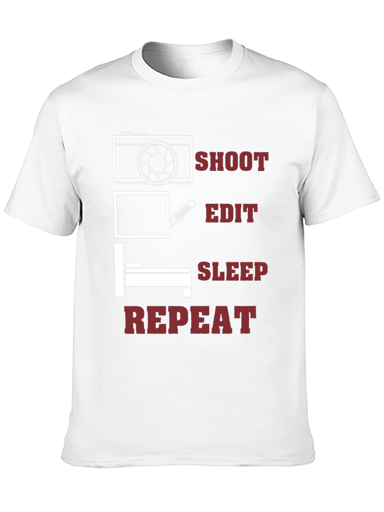 Shoot Edit Sleep Repeat Graphic Tee
