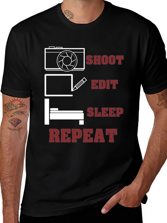 Shoot Edit Sleep Repeat Graphic Tee