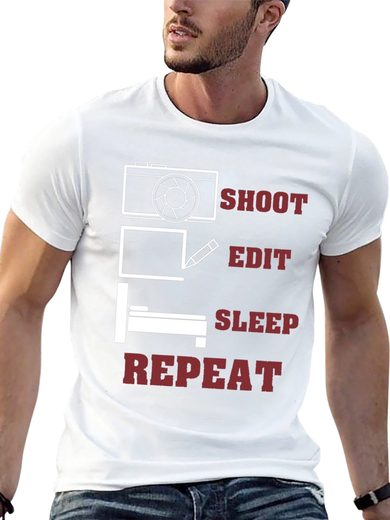 Shoot Edit Sleep Repeat Graphic Tee