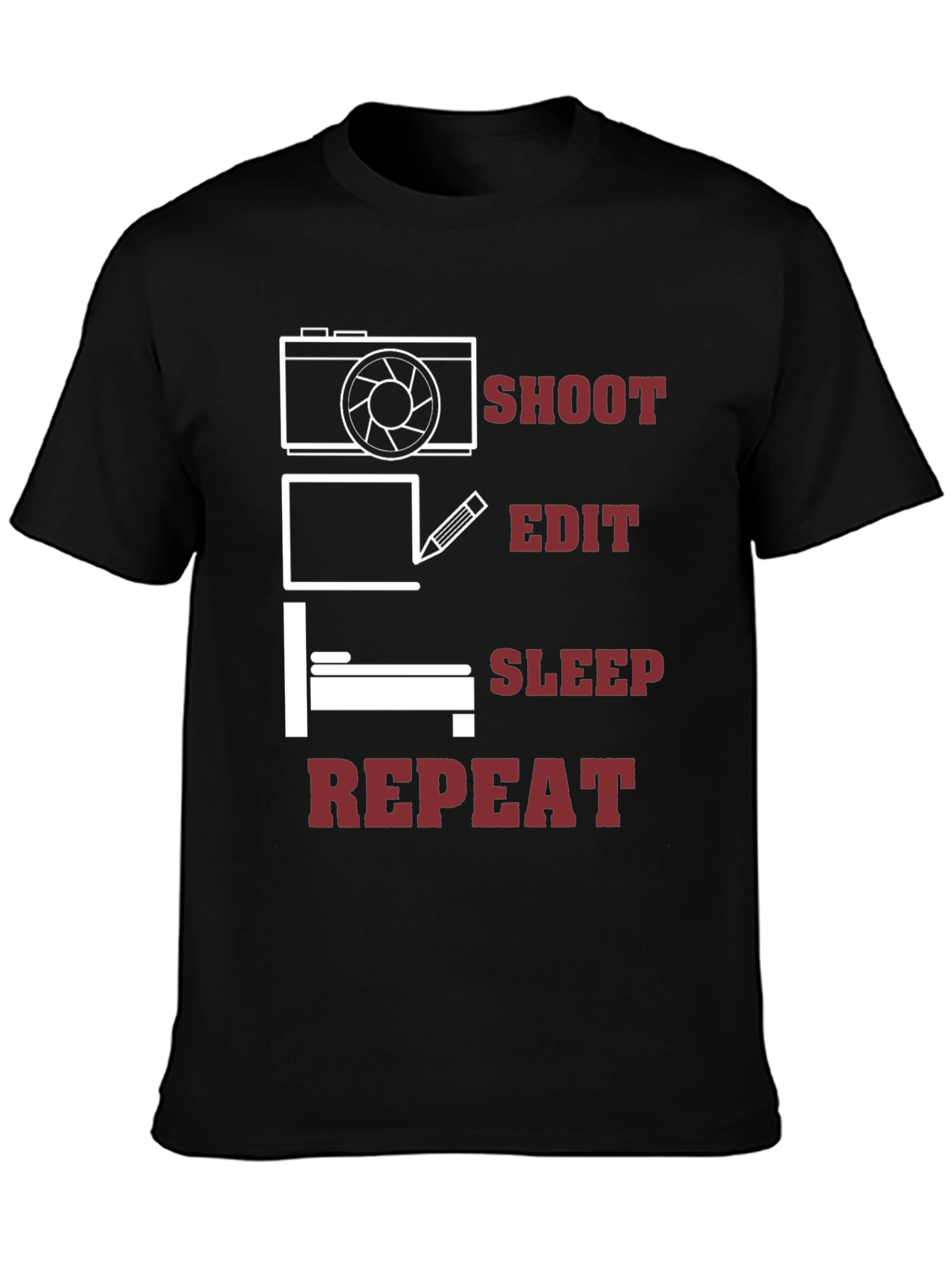 Shoot Edit Sleep Repeat Graphic Tee