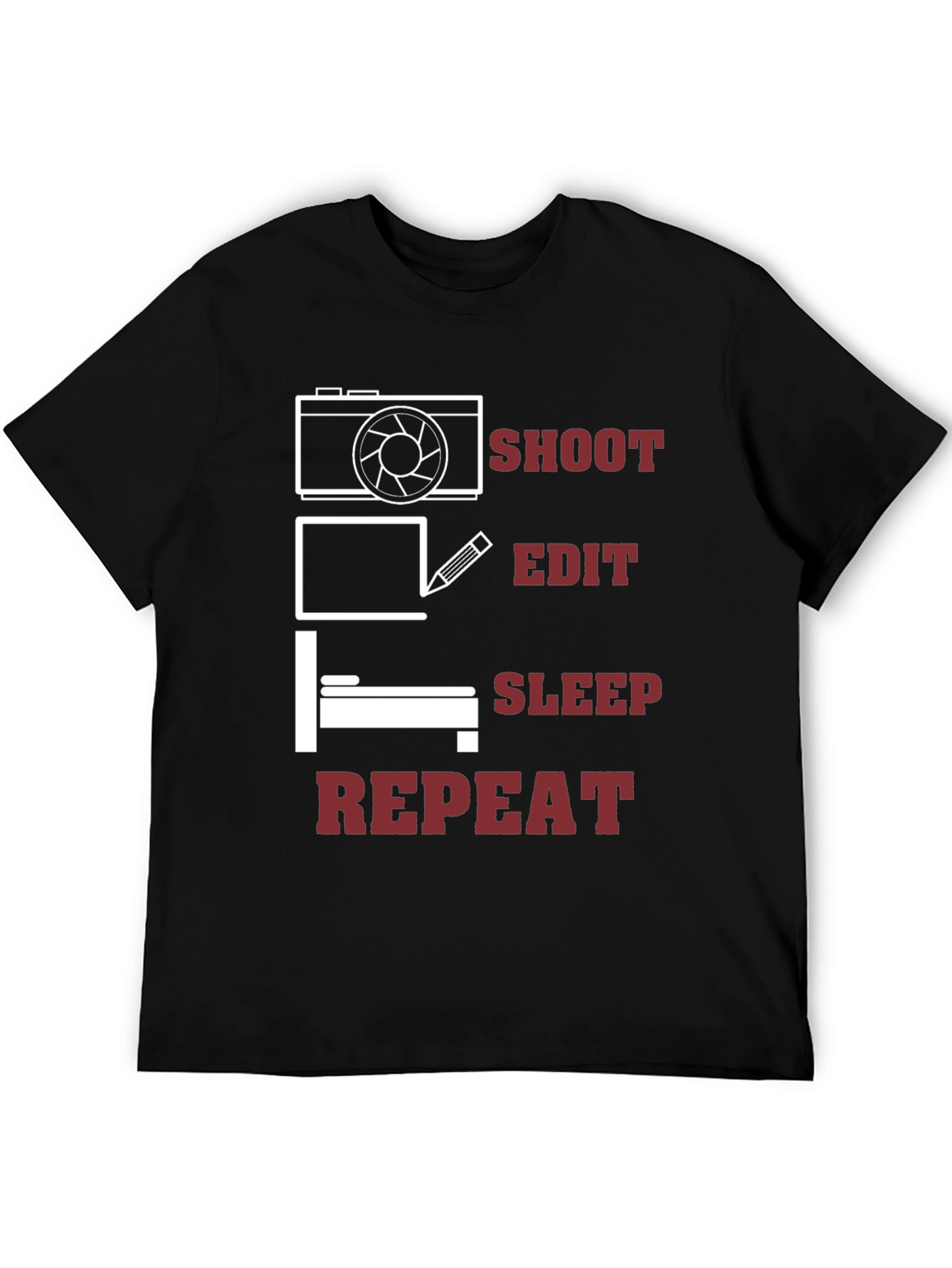 Shoot Edit Sleep Repeat Graphic Tee