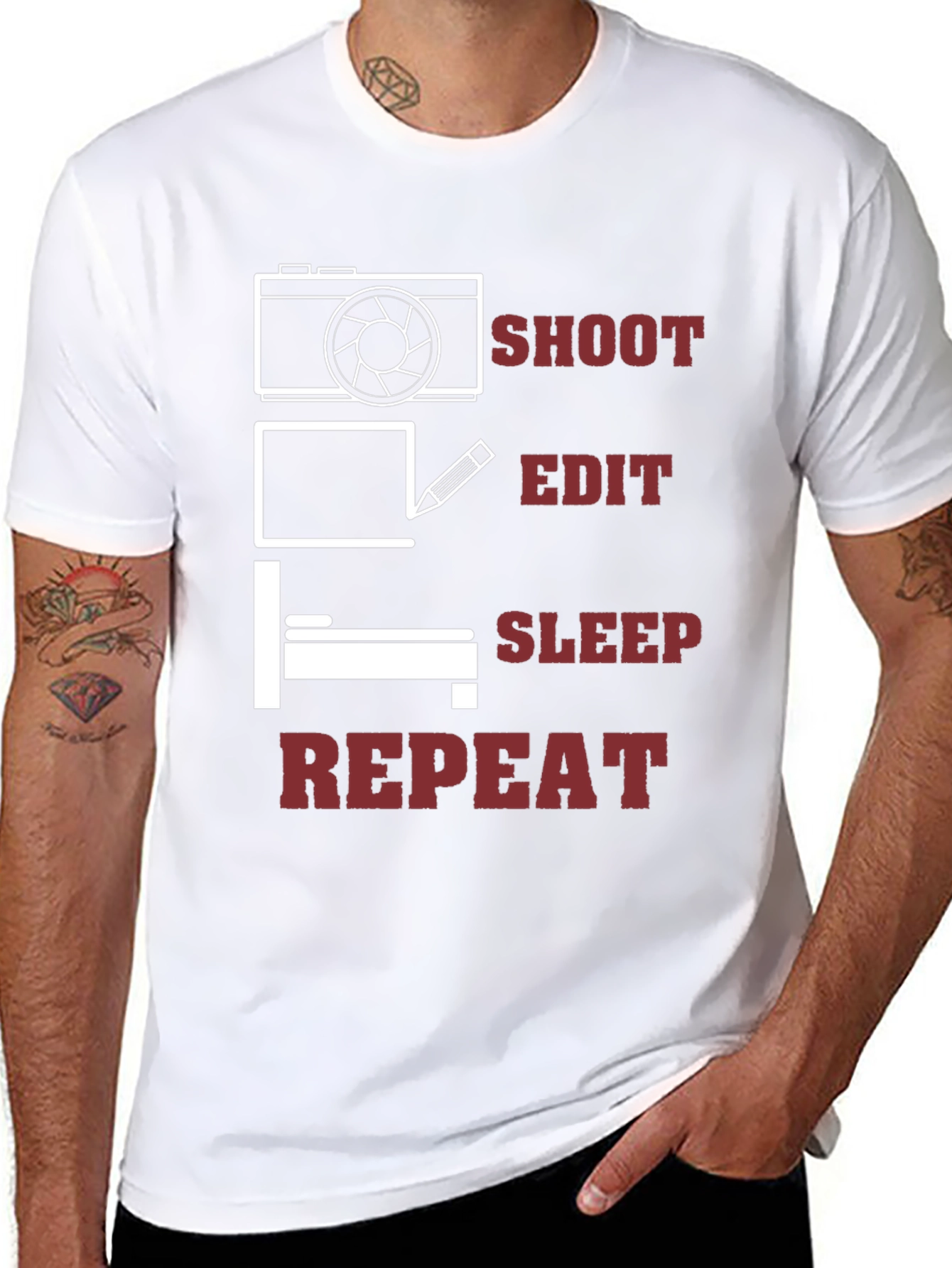 Shoot Edit Sleep Repeat Graphic Tee