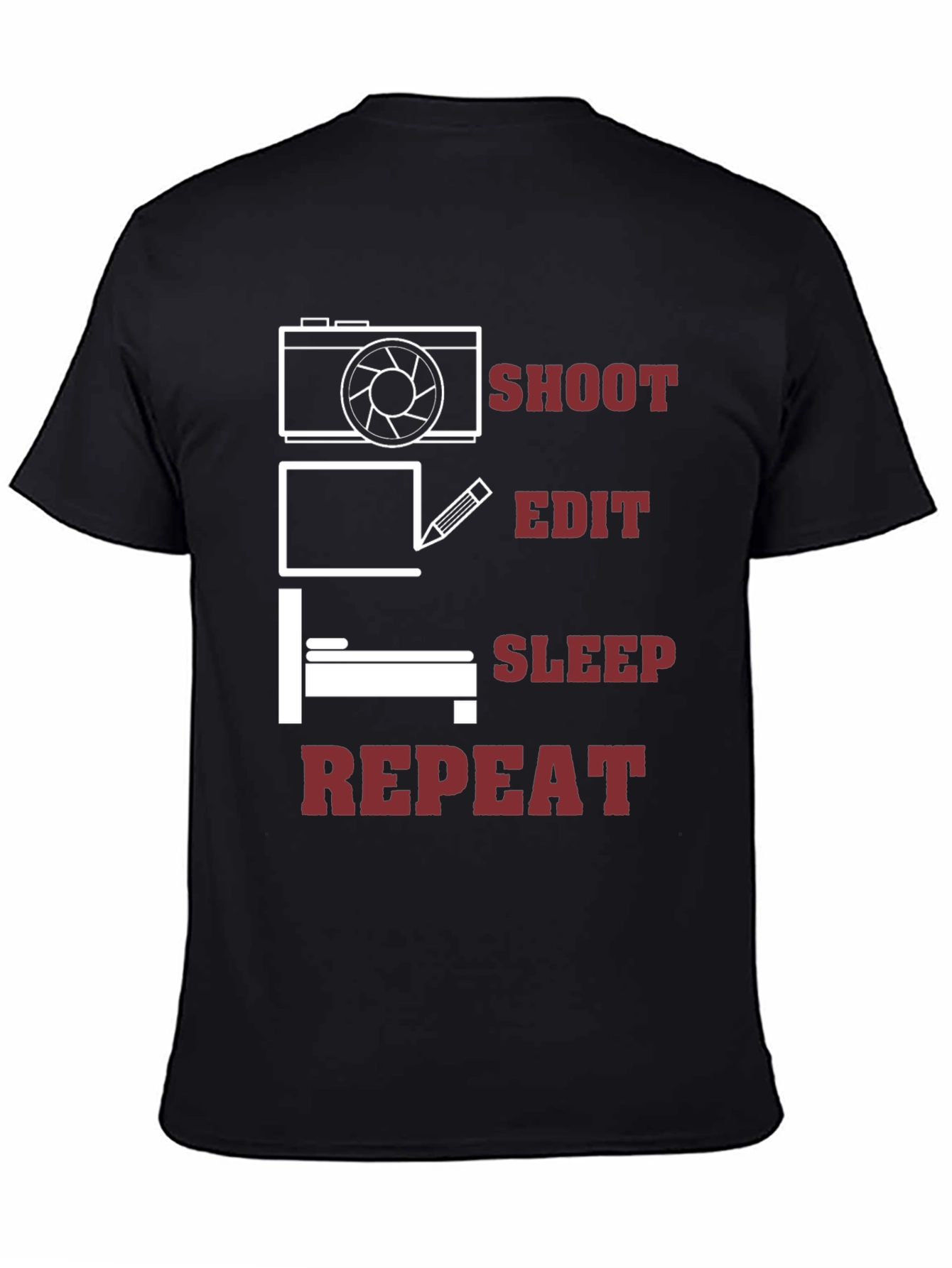 Shoot Edit Sleep Repeat Graphic Tee