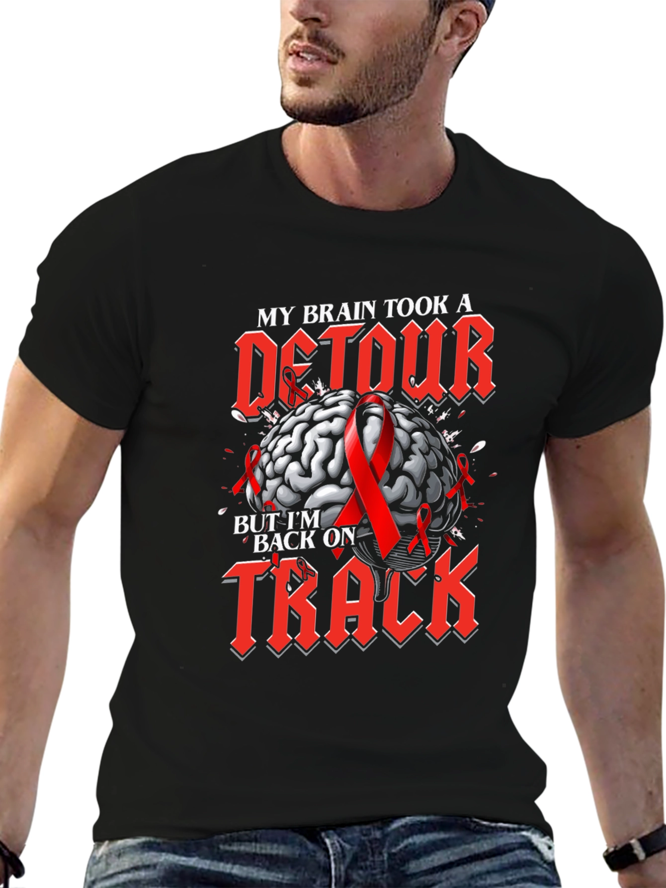 Brain Detour Back on Track Awareness Graphic Tee