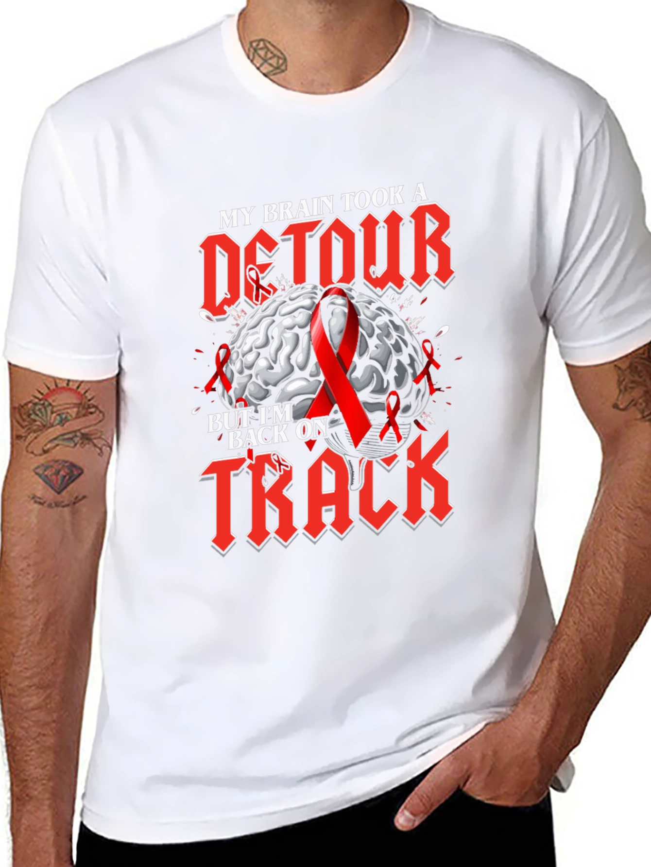 Brain Detour Back on Track Awareness Graphic Tee