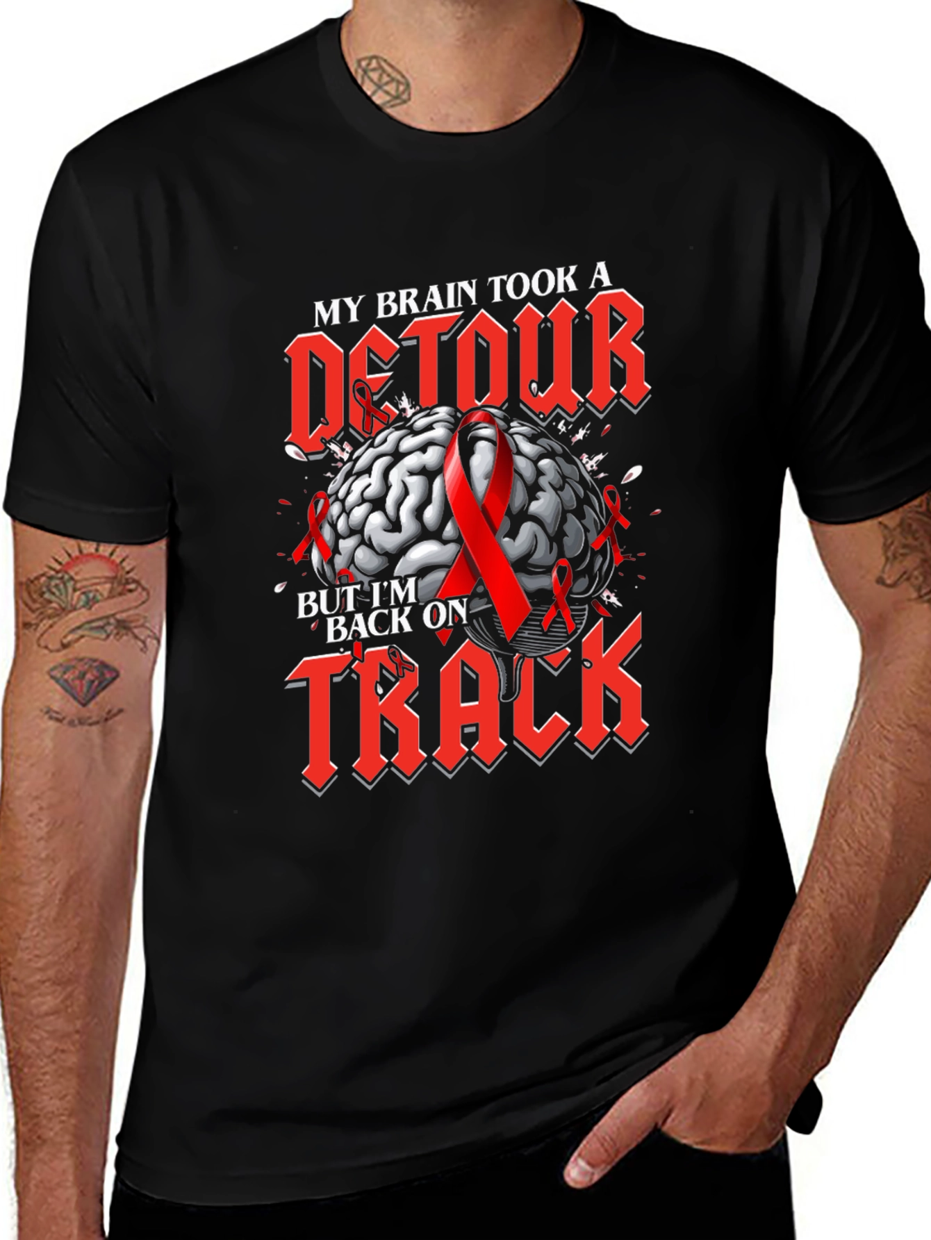 Brain Detour Back on Track Awareness Graphic Tee