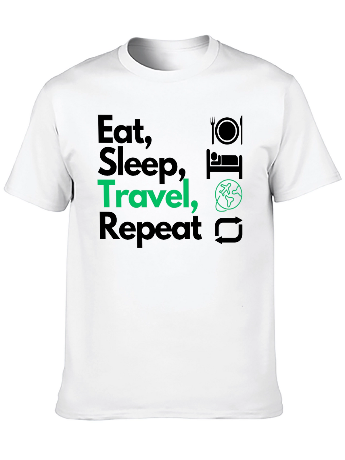 Eat Sleep Travel Repeat Graphic T-Shirt