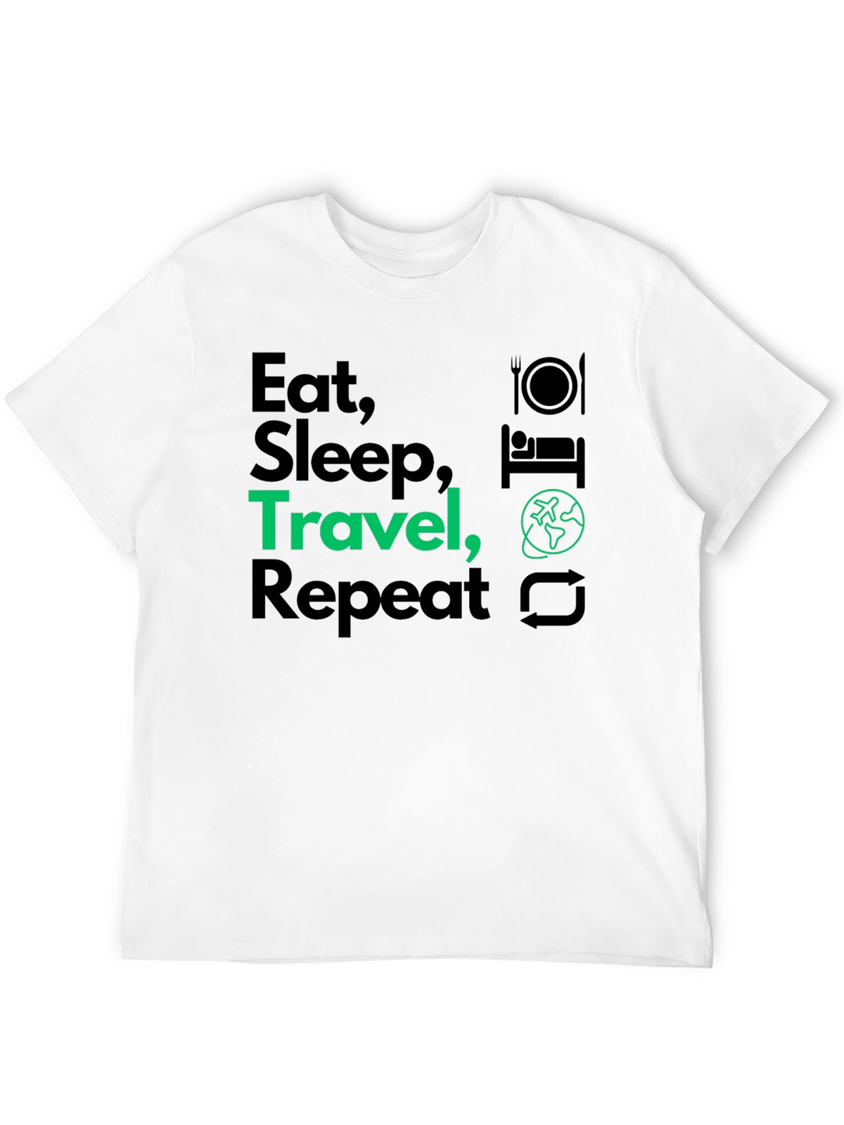 Eat Sleep Travel Repeat Graphic T-Shirt