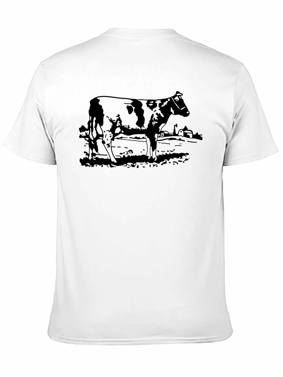 Cow Graphic Tee - Black Cotton T-Shirt