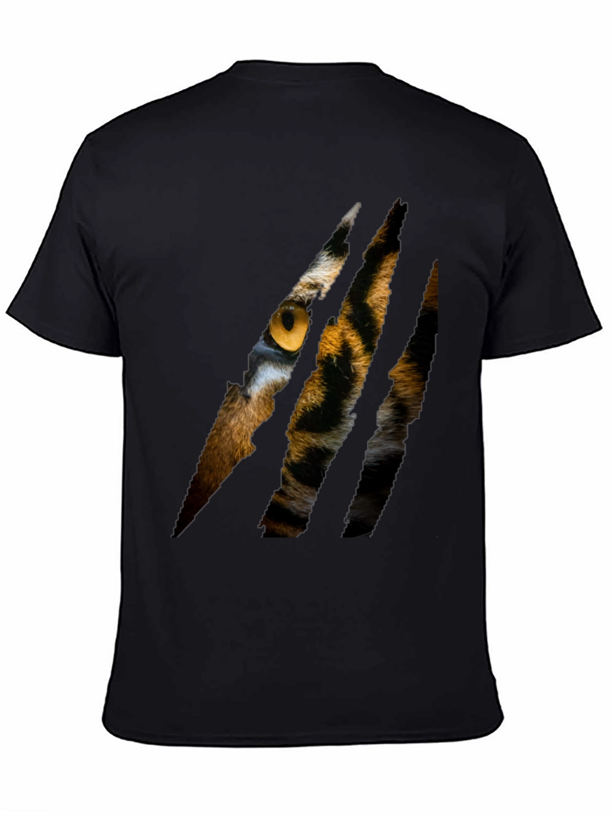 Mens Black Tiger Eye Graphic T-Shirt