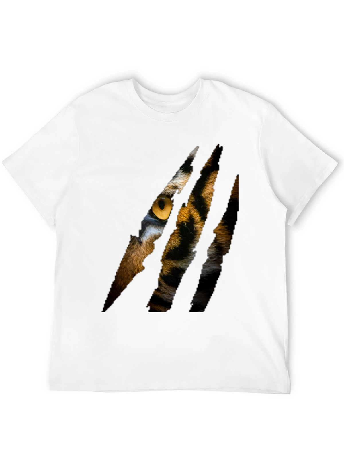 Mens Black Tiger Eye Graphic T-Shirt