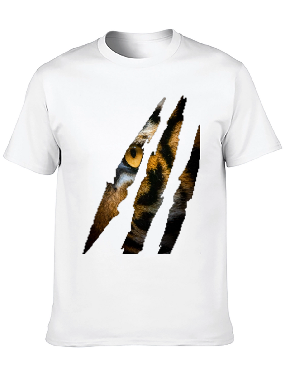 Mens Black Tiger Eye Graphic T-Shirt