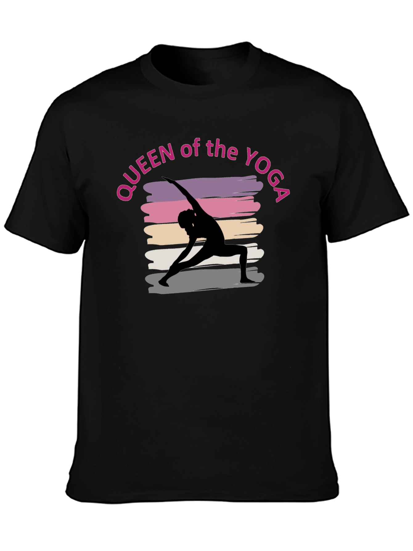 Queen of the Yoga T-Shirt - Stylish Black Tee