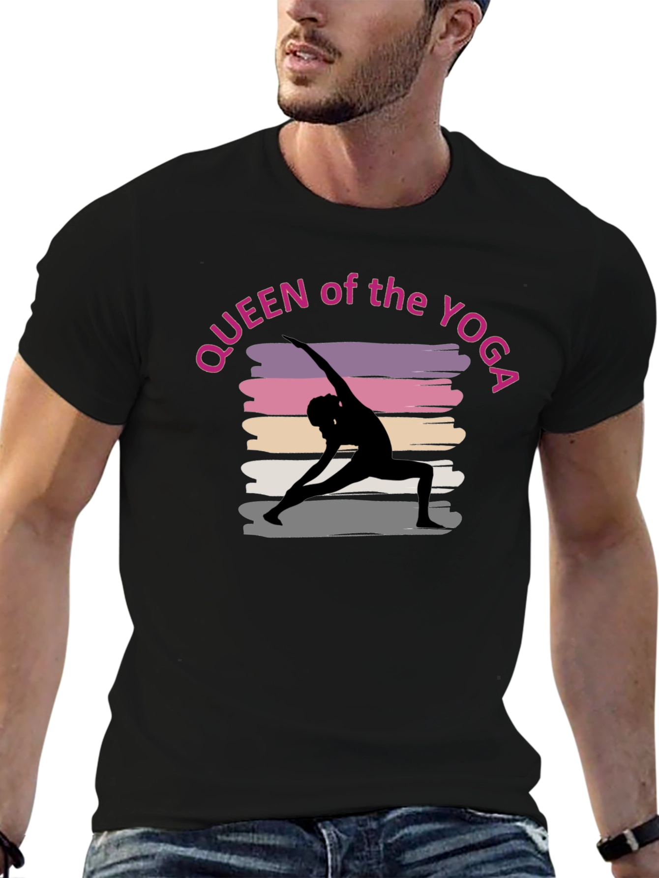 Queen of the Yoga T-Shirt - Stylish Black Tee