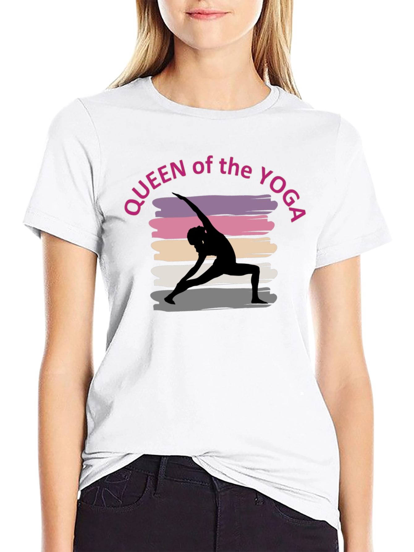 Queen of the Yoga T-Shirt - Stylish Black Tee