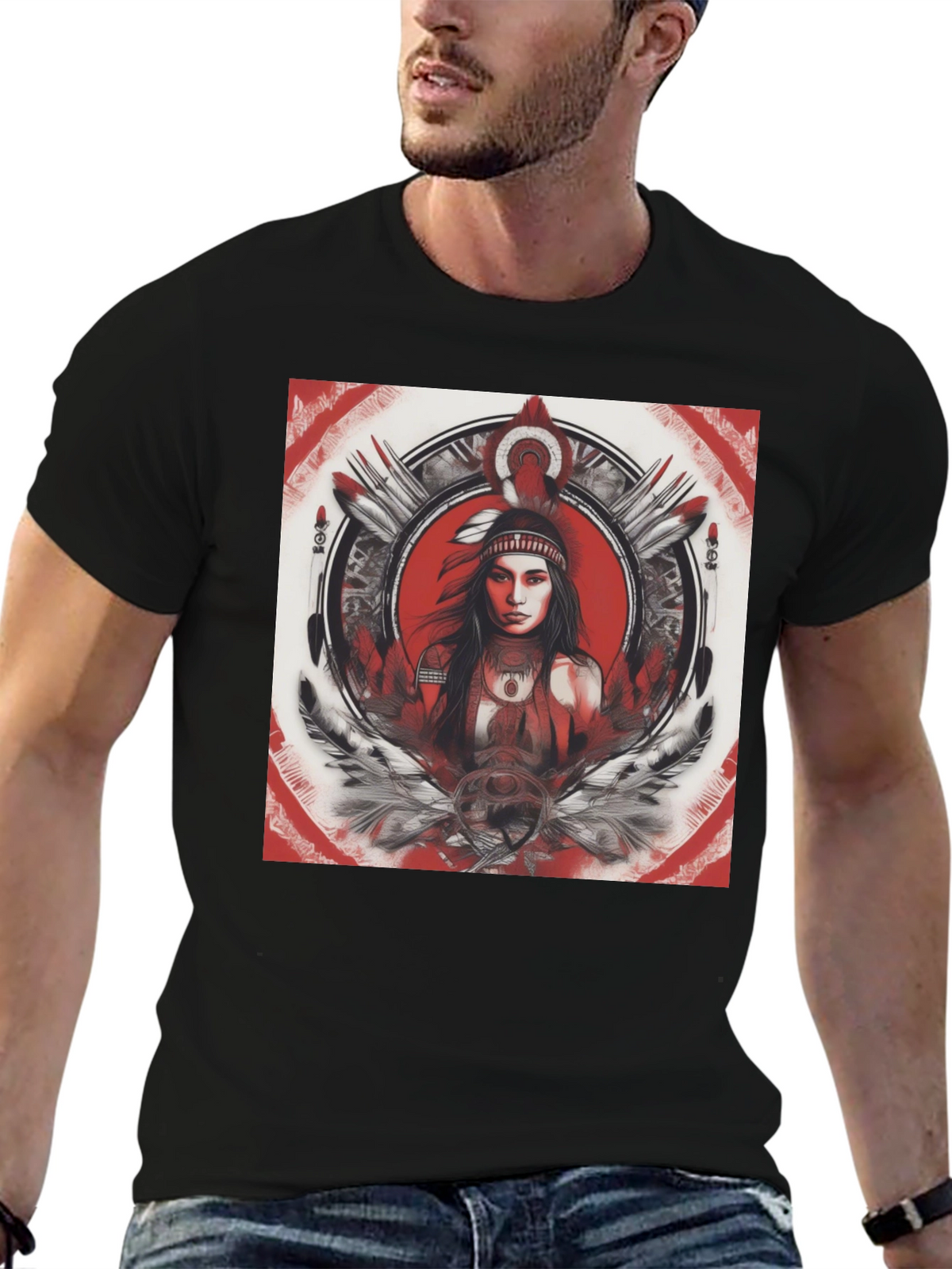 Native American Woman Graphic T-Shirt