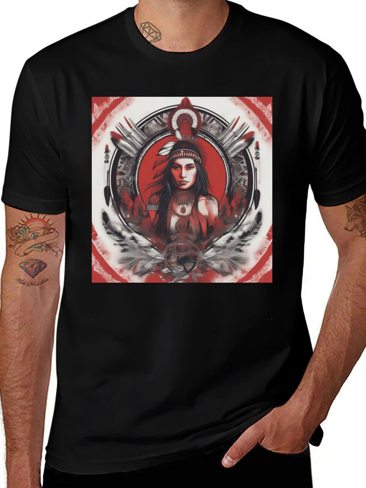 Native American Woman Graphic T-Shirt