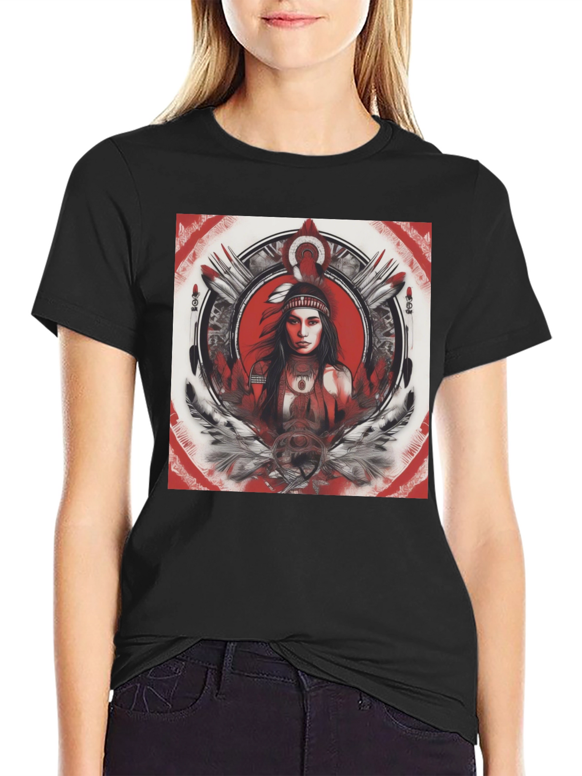 Native American Woman Graphic T-Shirt