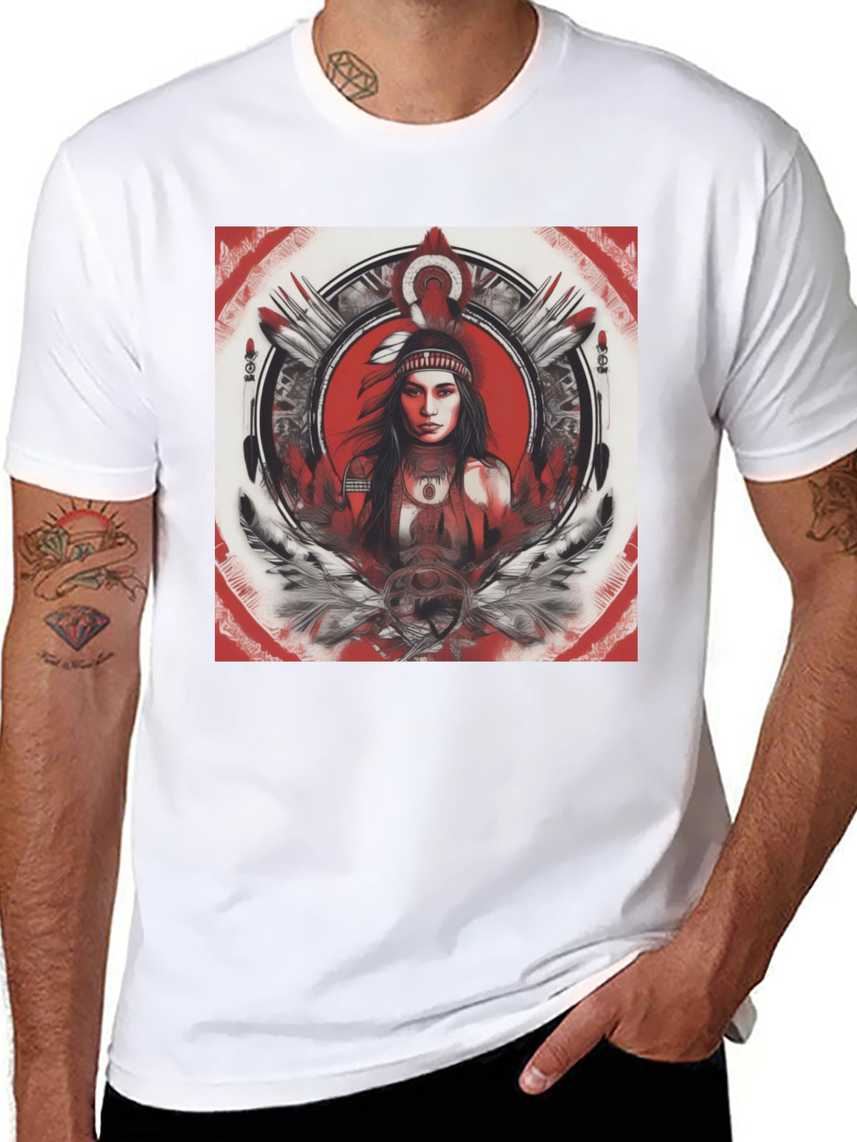 Native American Woman Graphic T-Shirt