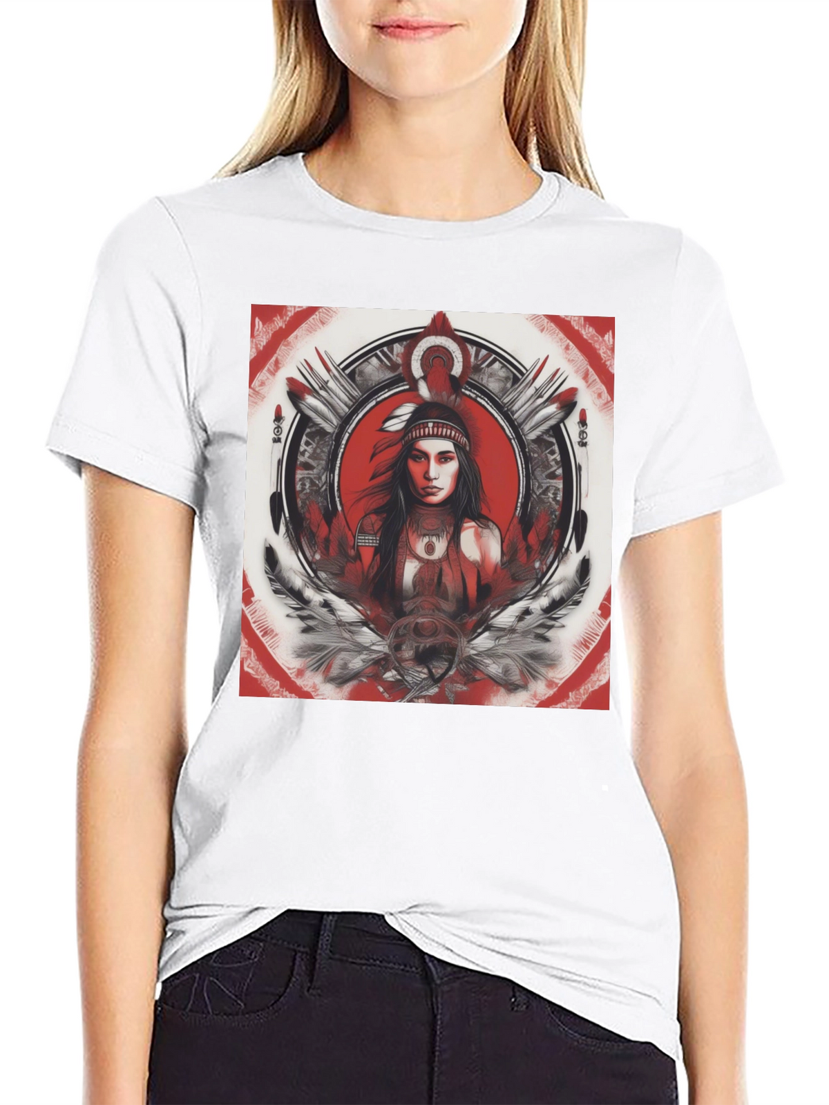 Native American Woman Graphic T-Shirt