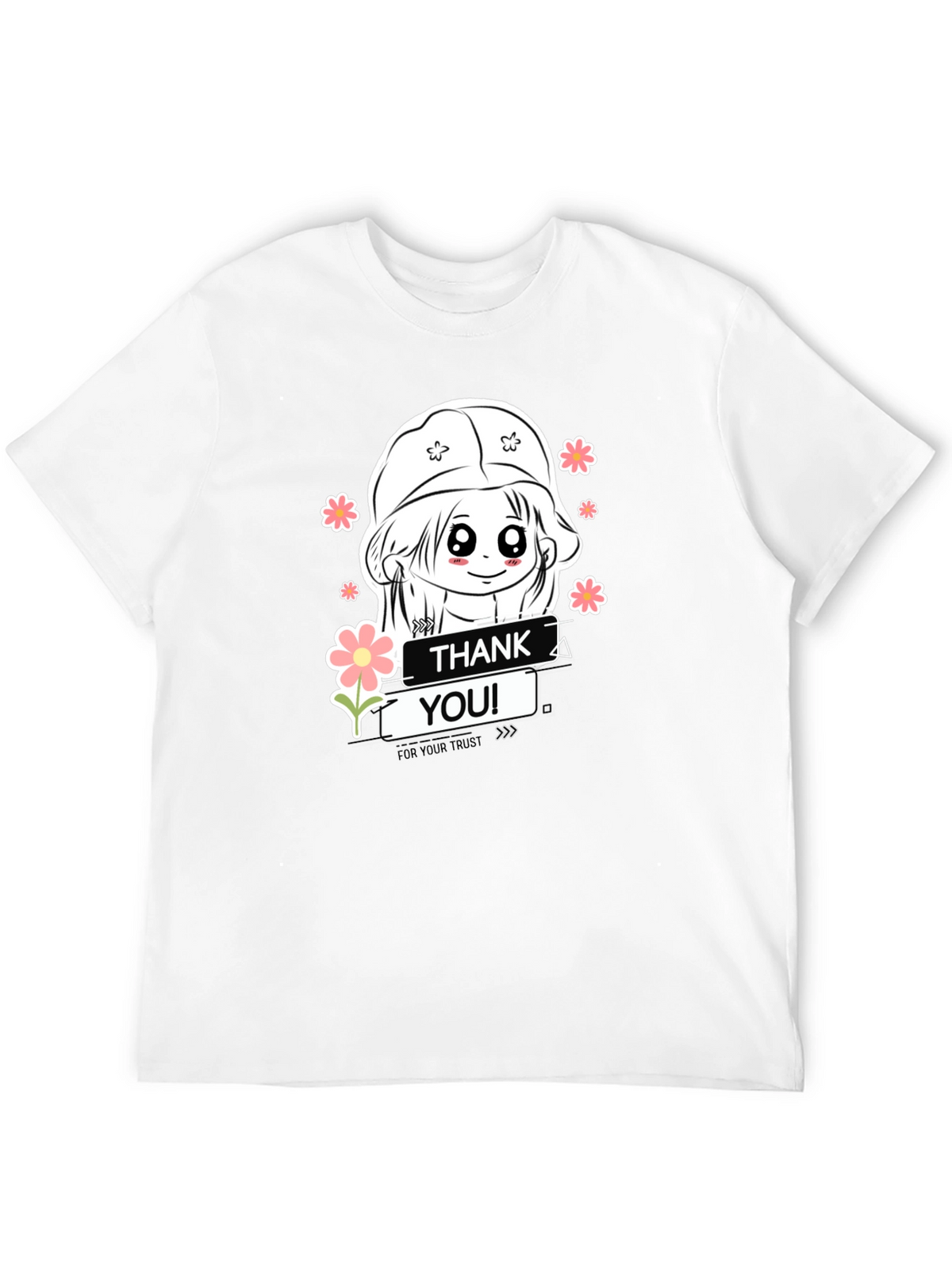 Thank You Trust Graphic Tee - Black Cotton