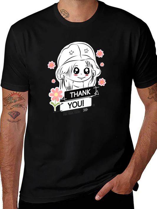 Thank You Trust Graphic Tee - Black Cotton
