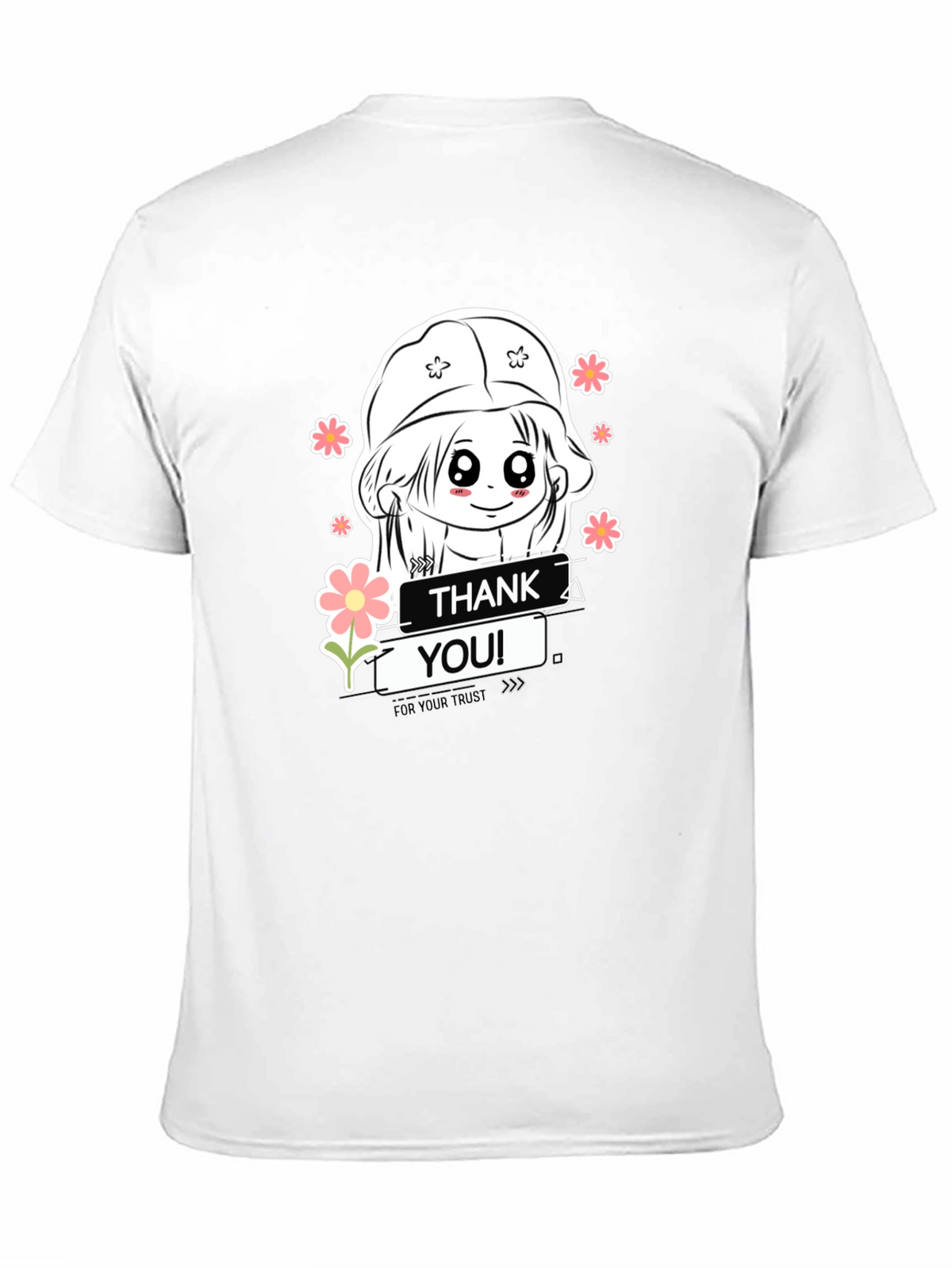 Thank You Trust Graphic Tee - Black Cotton