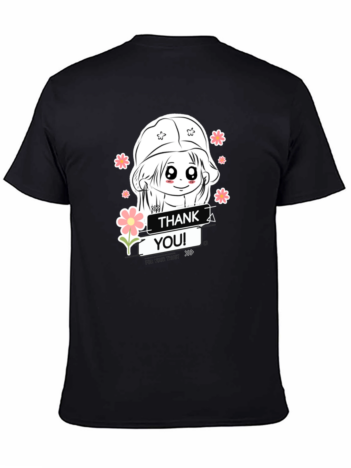 Thank You Trust Graphic Tee - Black Cotton