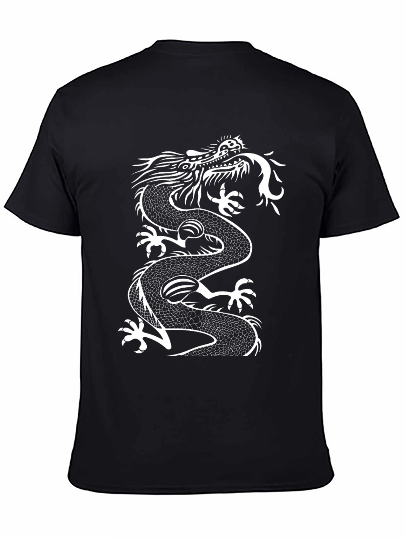 Dragon Graphic Tee - Mens Black Cotton T-Shirt