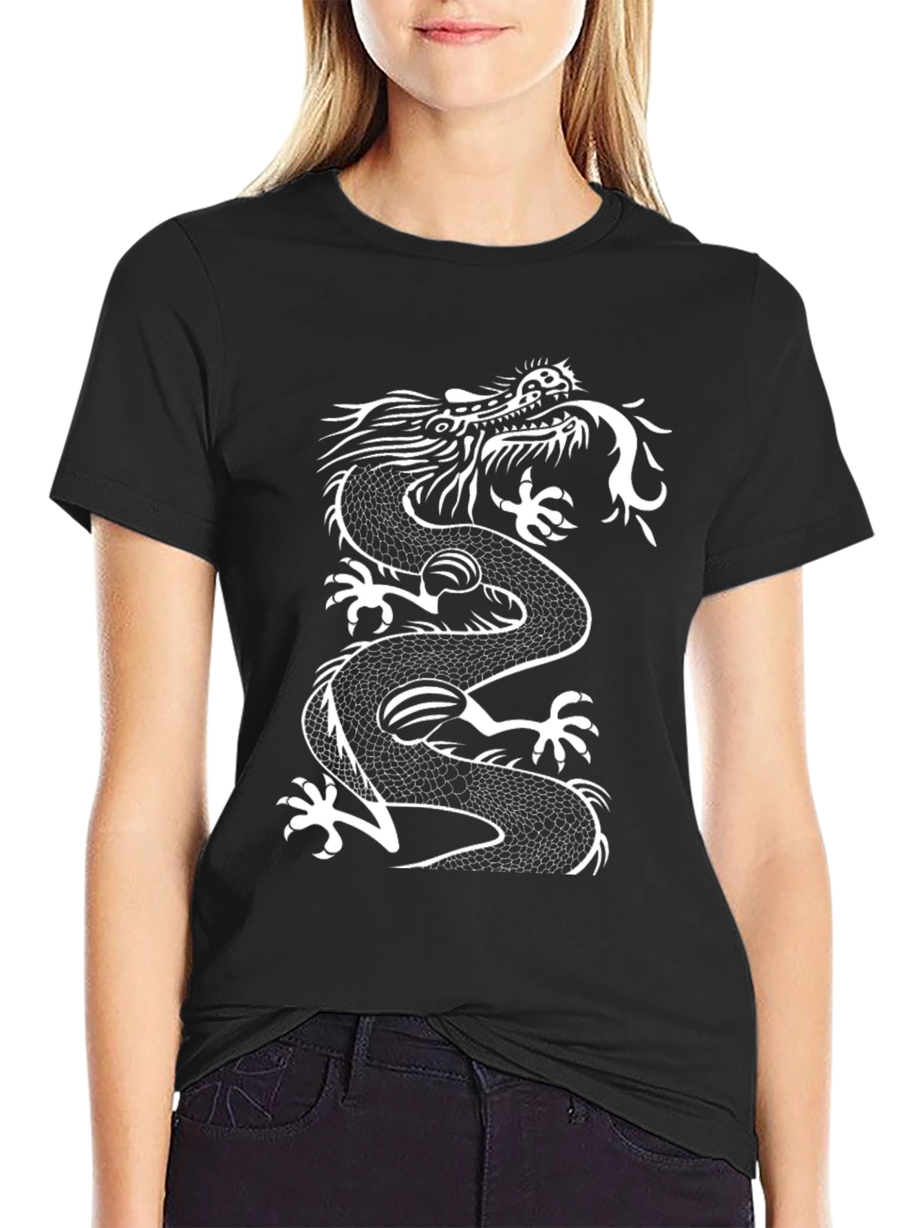 Dragon Graphic Tee - Mens Black Cotton T-Shirt