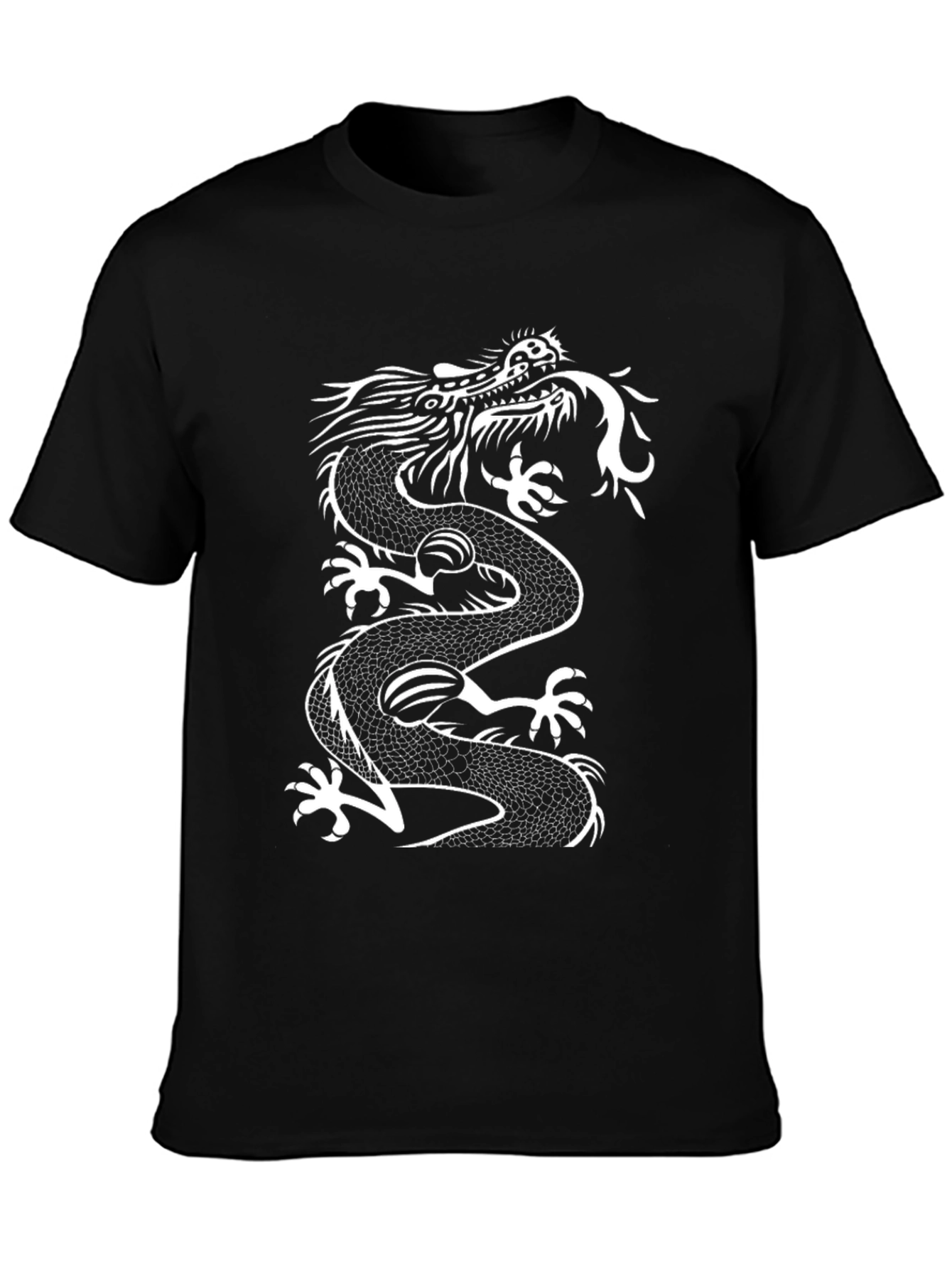 Dragon Graphic Tee - Mens Black Cotton T-Shirt