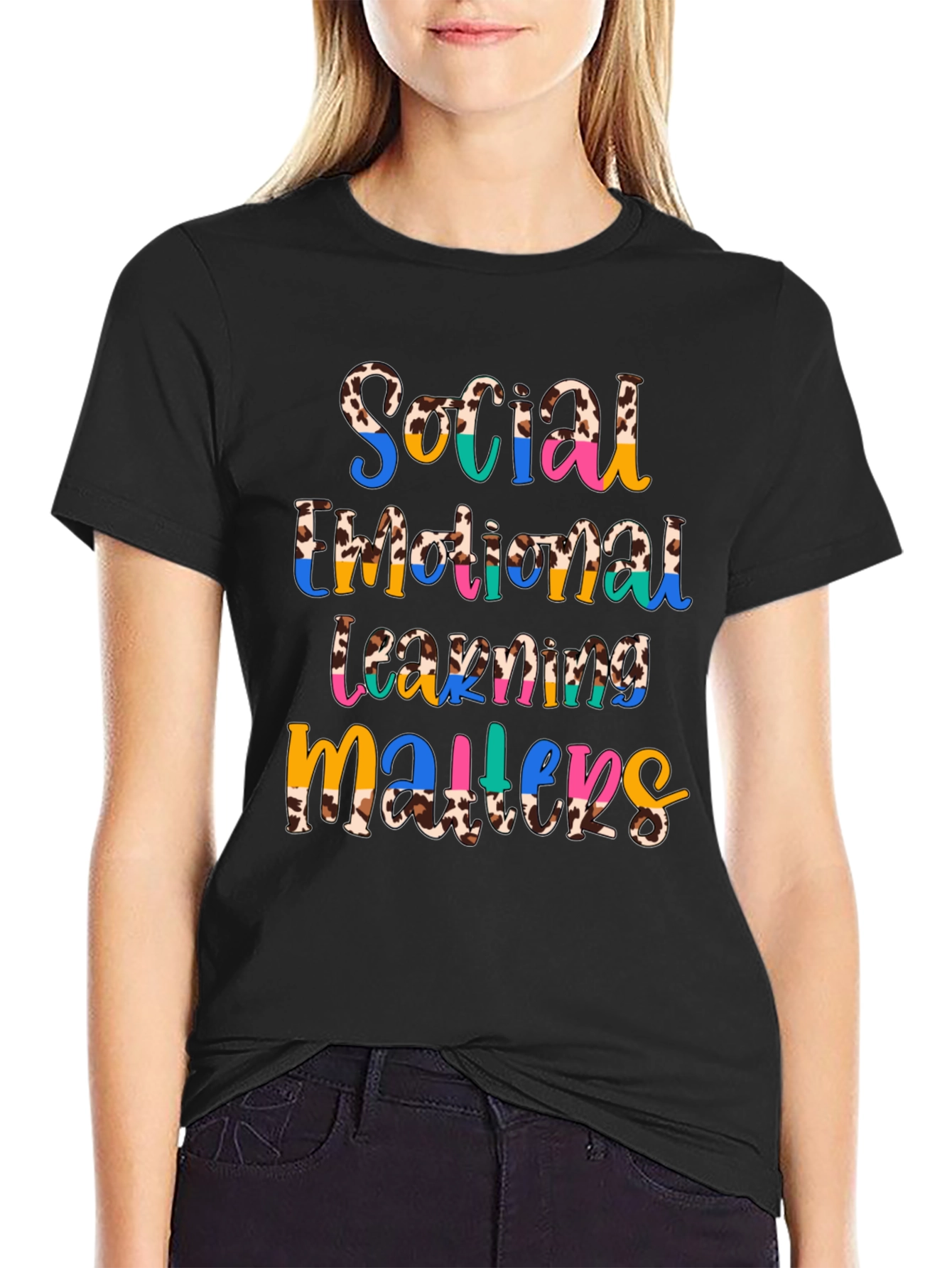 Social Emotional Learning Matters Cow Print T-Shirt
