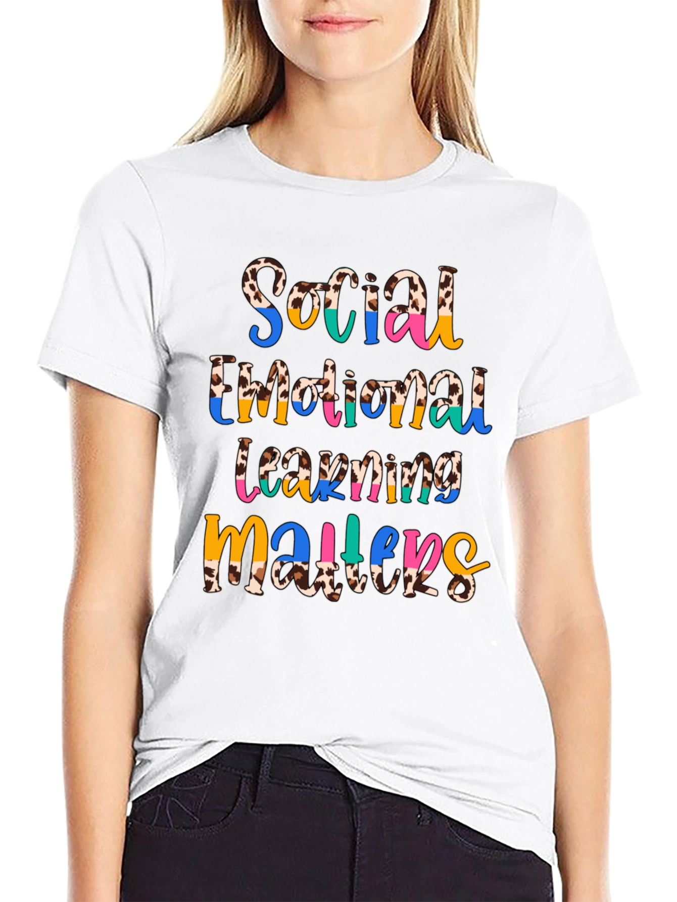 Social Emotional Learning Matters Cow Print T-Shirt