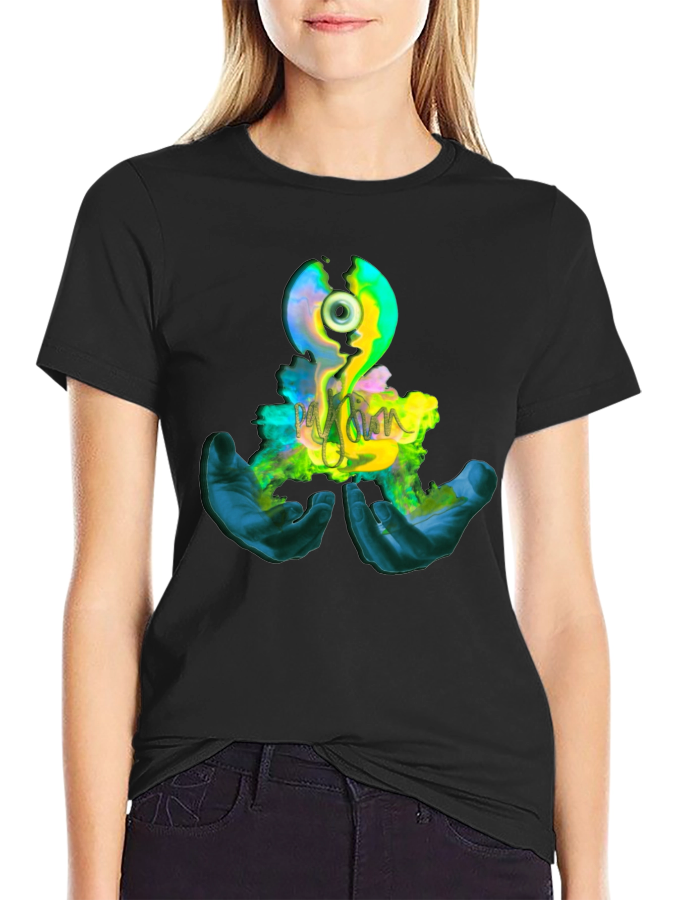 Eye Graphic Print Black T-Shirt