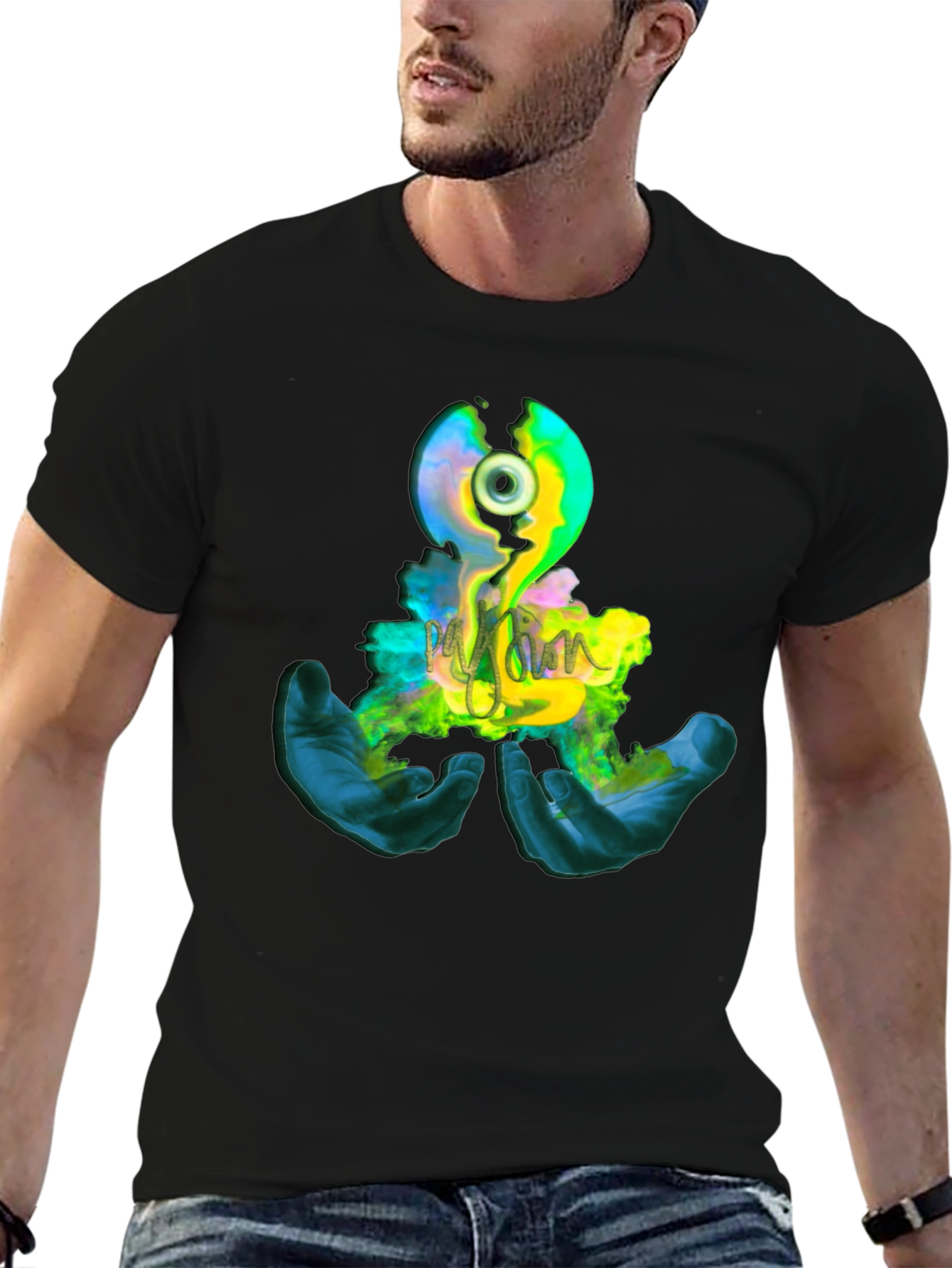 Eye Graphic Print Black T-Shirt