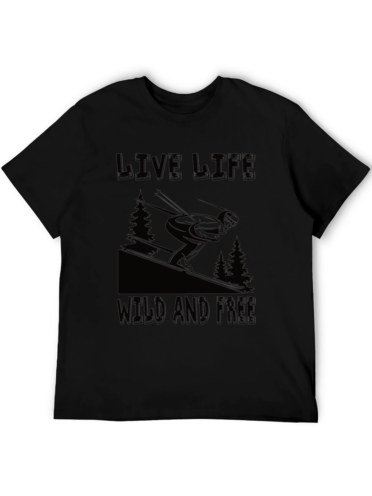 Live Life Wild and Free Graphic Tee - Black