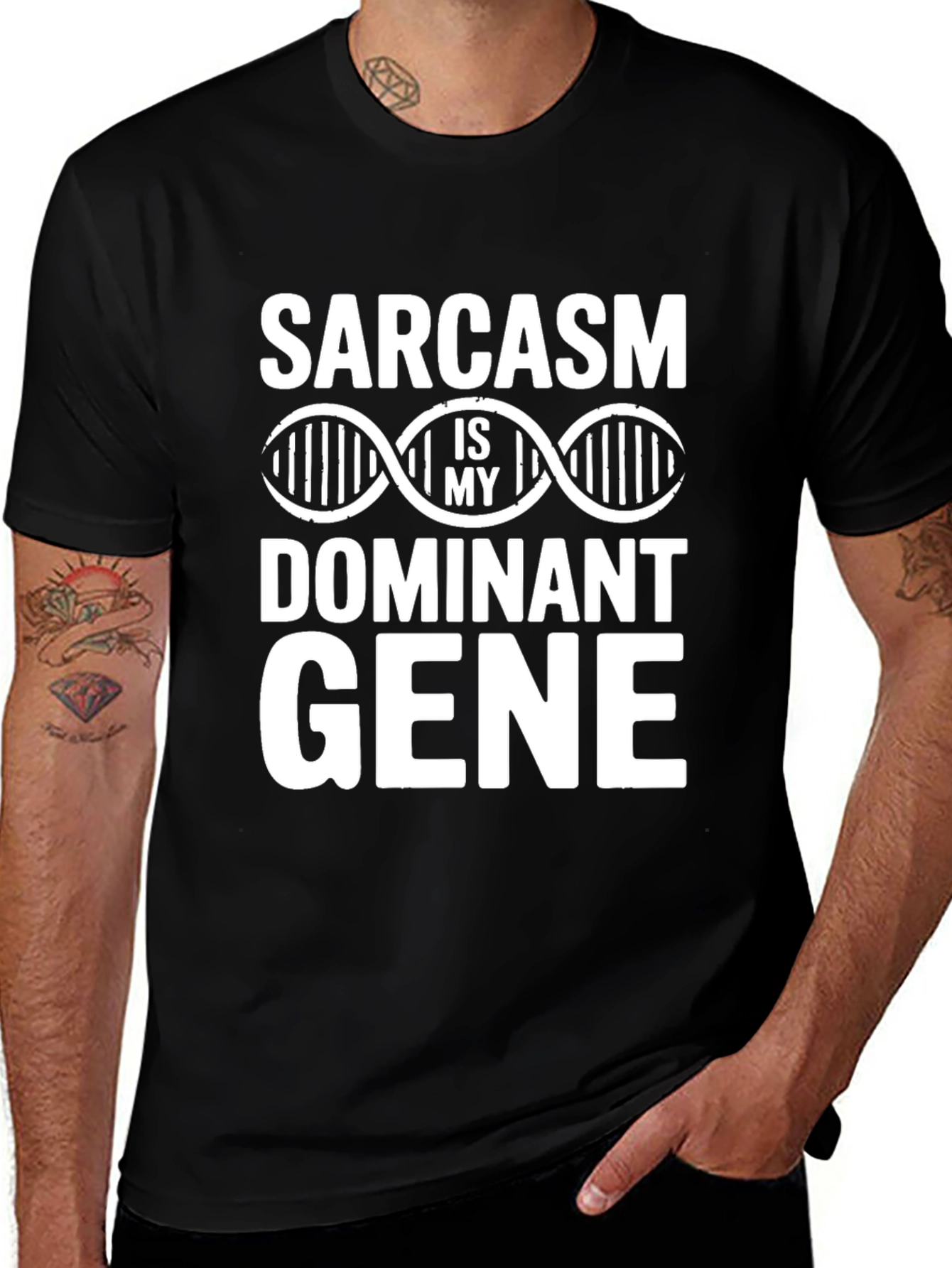 Sarcasm Dominant Gene Funny Graphic T-Shirt
