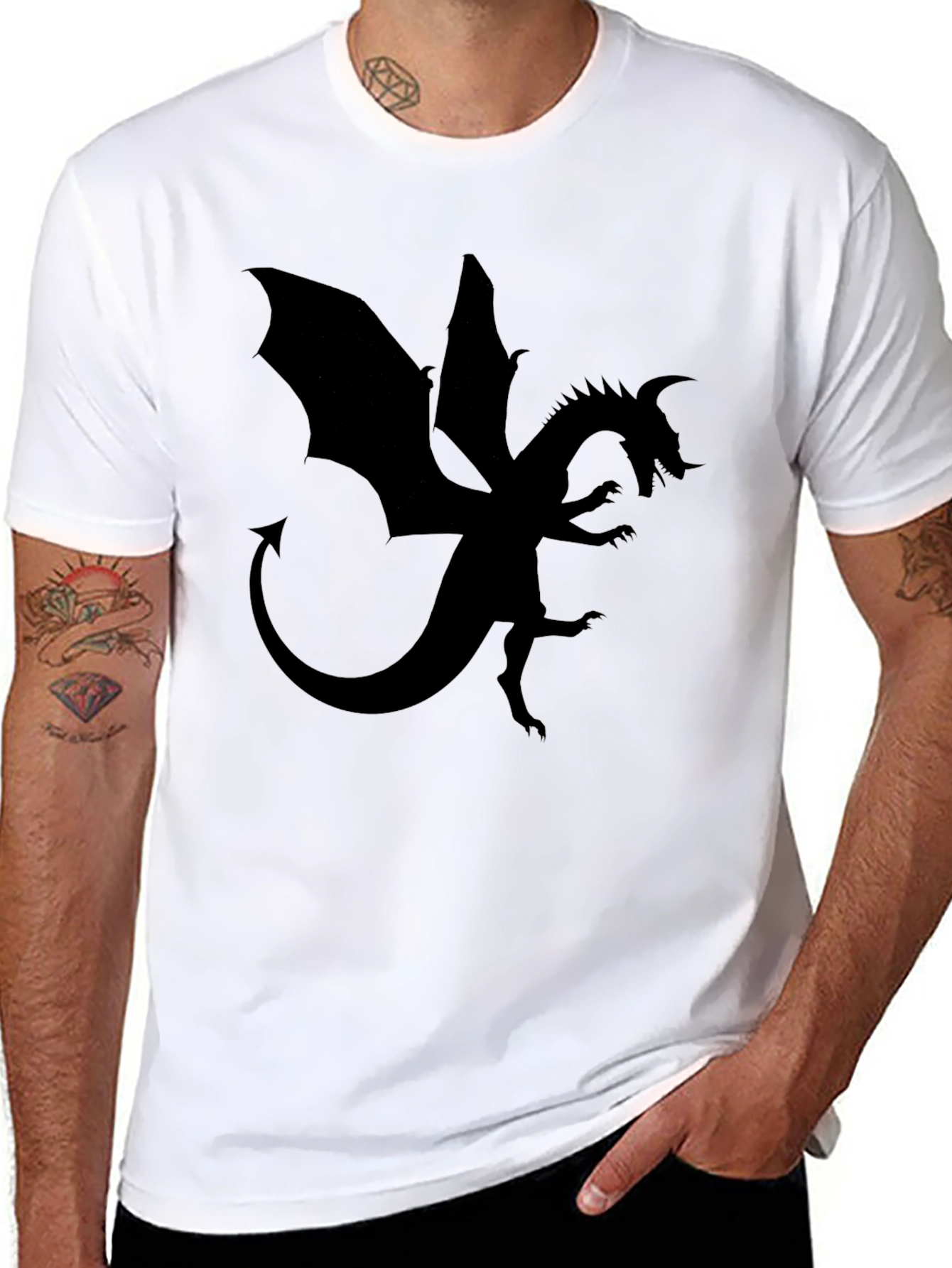 Dragon Silhouette Black T-Shirt