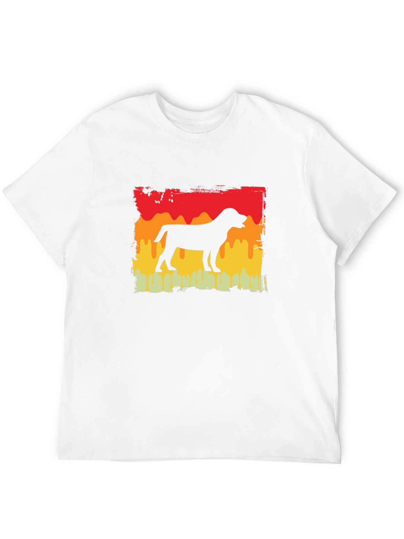 Dog Silhouette Retro Graphic T-Shirt