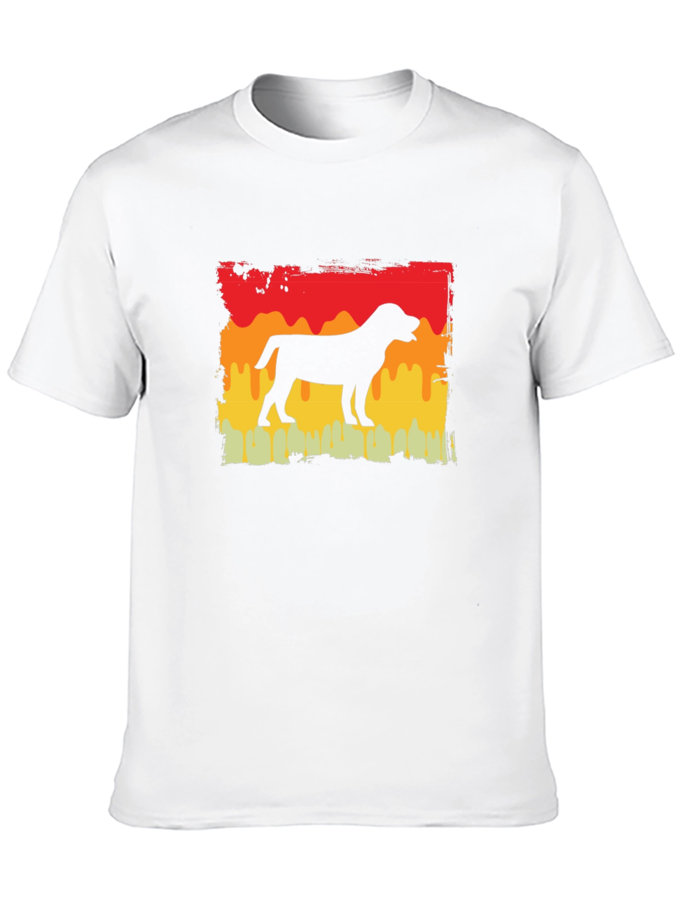 Dog Silhouette Retro Graphic T-Shirt