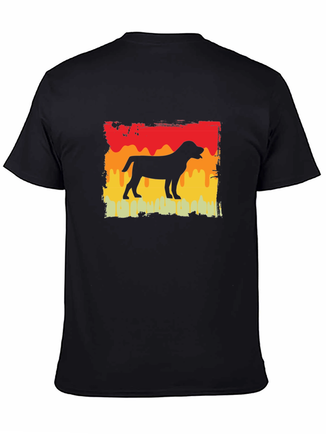 Dog Silhouette Retro Graphic T-Shirt