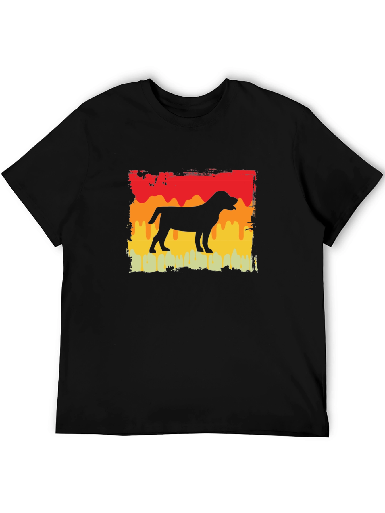 Dog Silhouette Retro Graphic T-Shirt