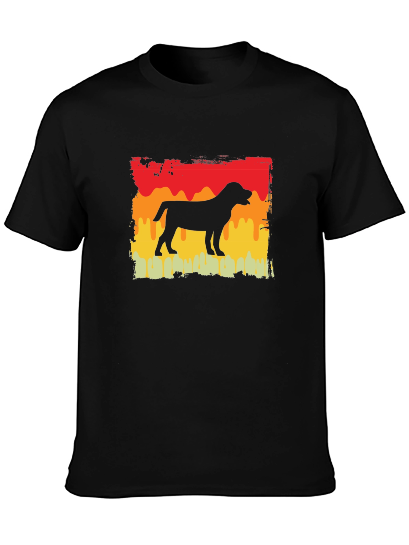 Dog Silhouette Retro Graphic T-Shirt