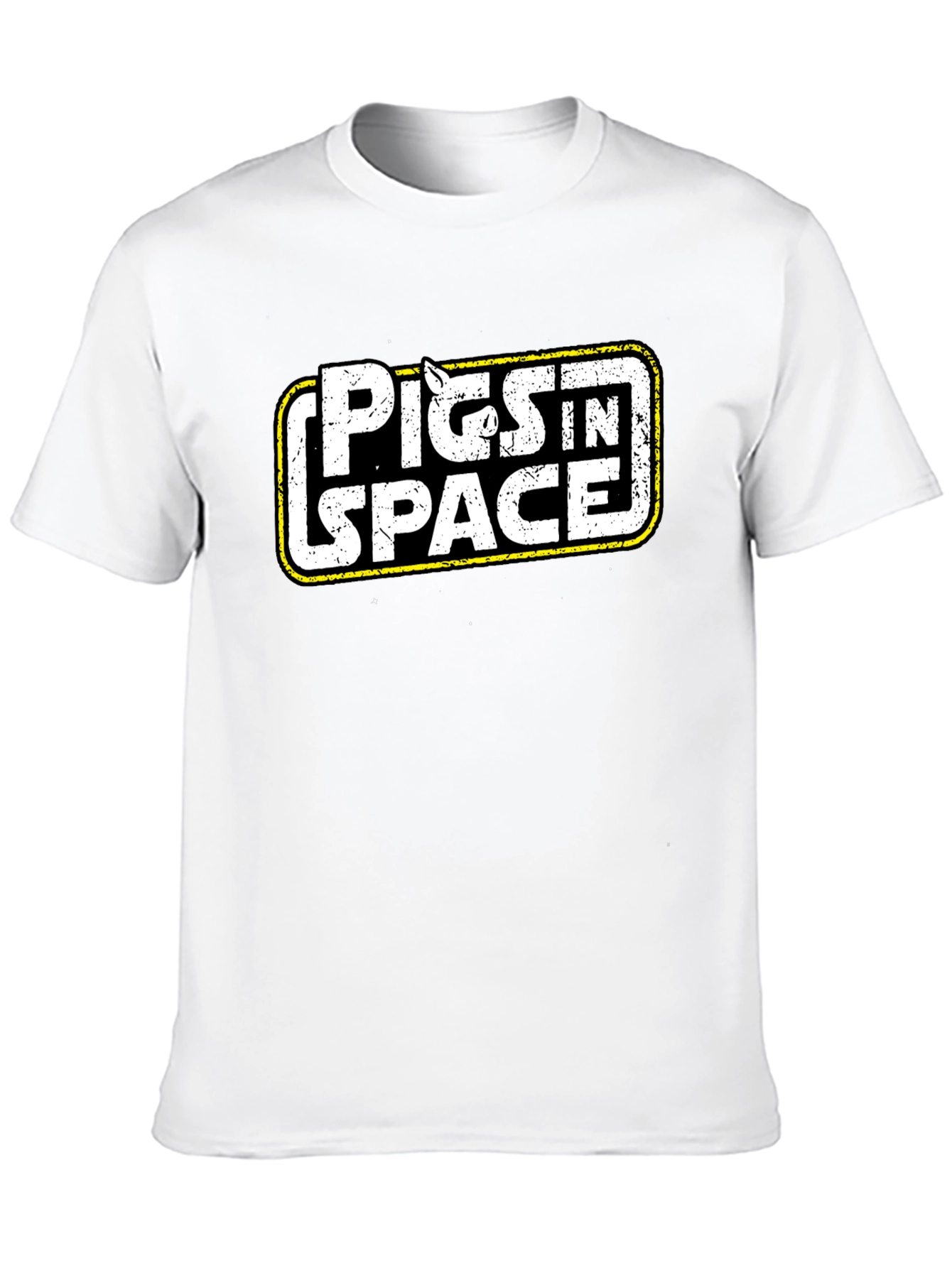 Pigs in Space Graphic T-Shirt - Black Cotton Blend