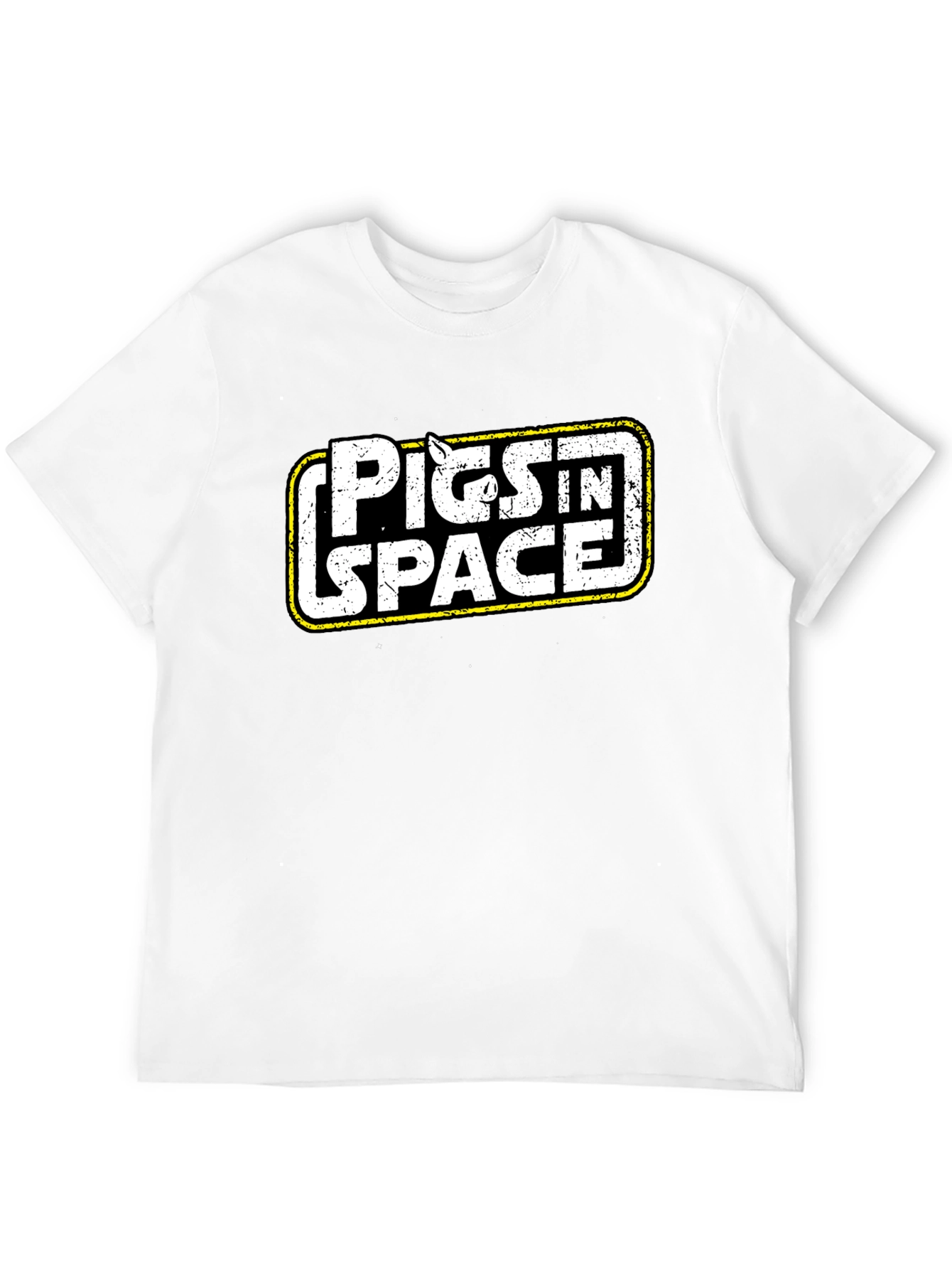 Pigs in Space Graphic T-Shirt - Black Cotton Blend