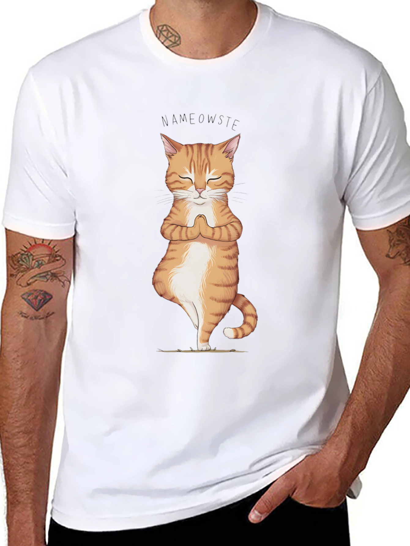 Yoga Cat Namaste T-Shirt - Zen Meditation Tee