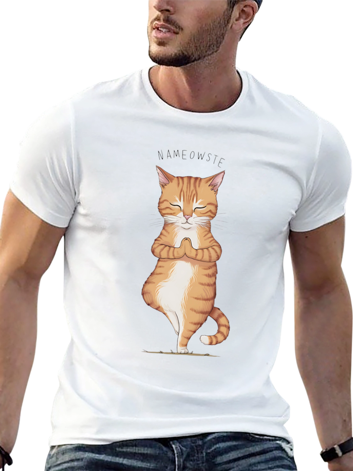 Yoga Cat Namaste T-Shirt - Zen Meditation Tee