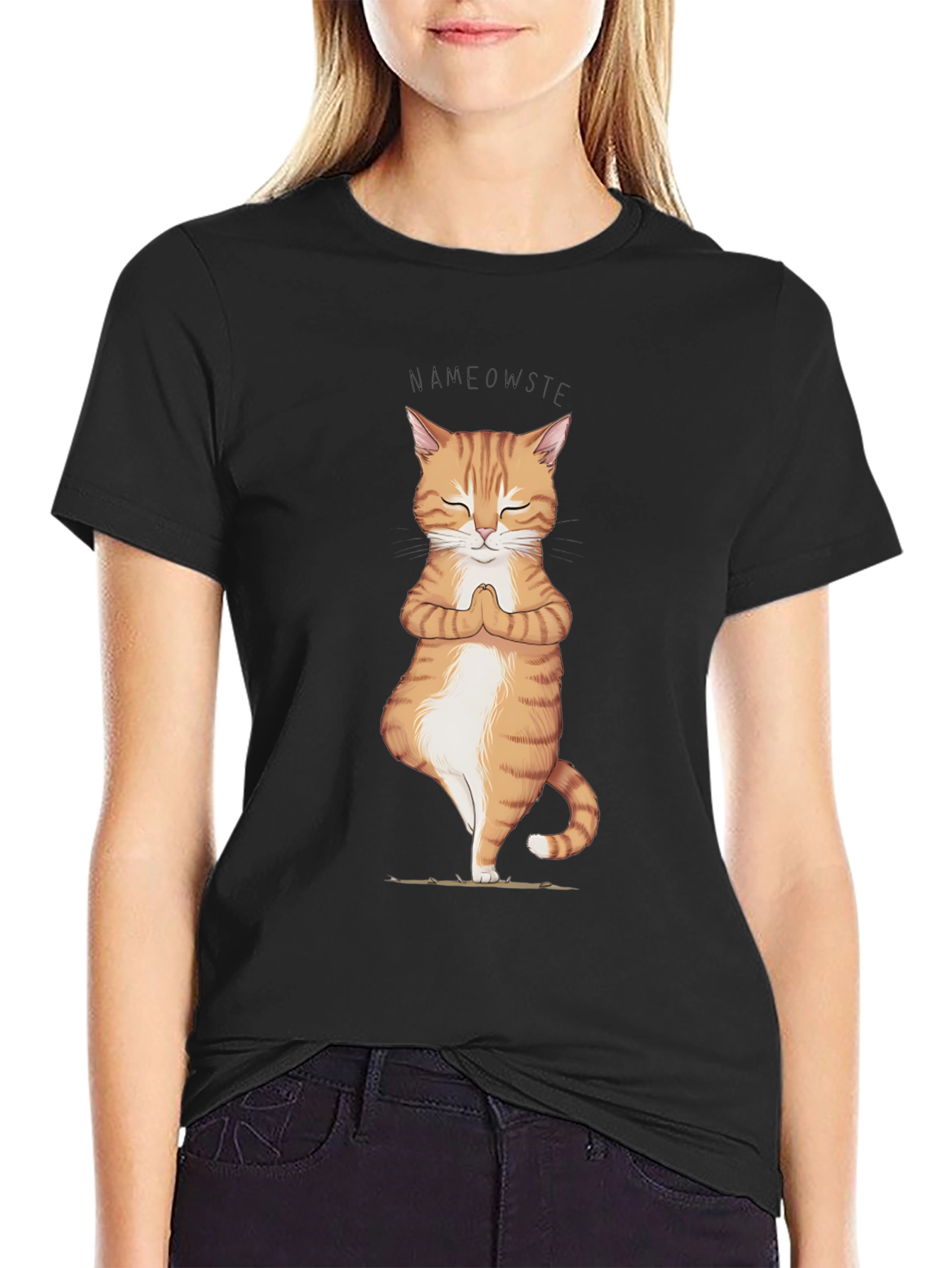 Yoga Cat Namaste T-Shirt - Zen Meditation Tee