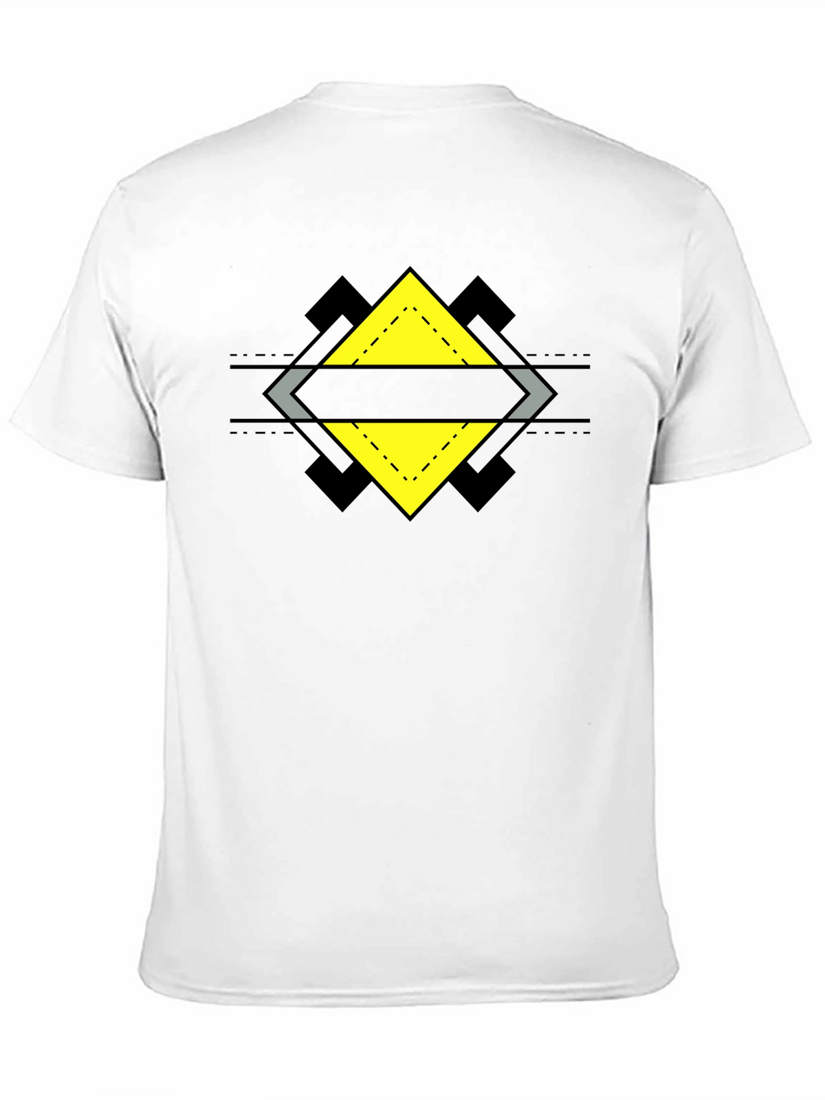 Geometric Diamond Design Black T-Shirt